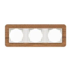 Günsan Radius Fildişi Beyazı & Natural Walnut Üçlü Çerçeve