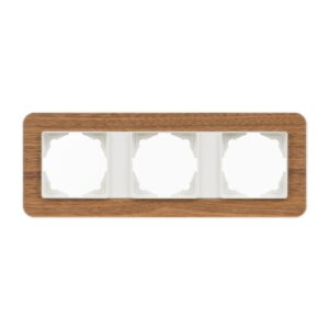 Günsan Radius Fildişi Beyazı & Natural Walnut Üçlü Çerçeve