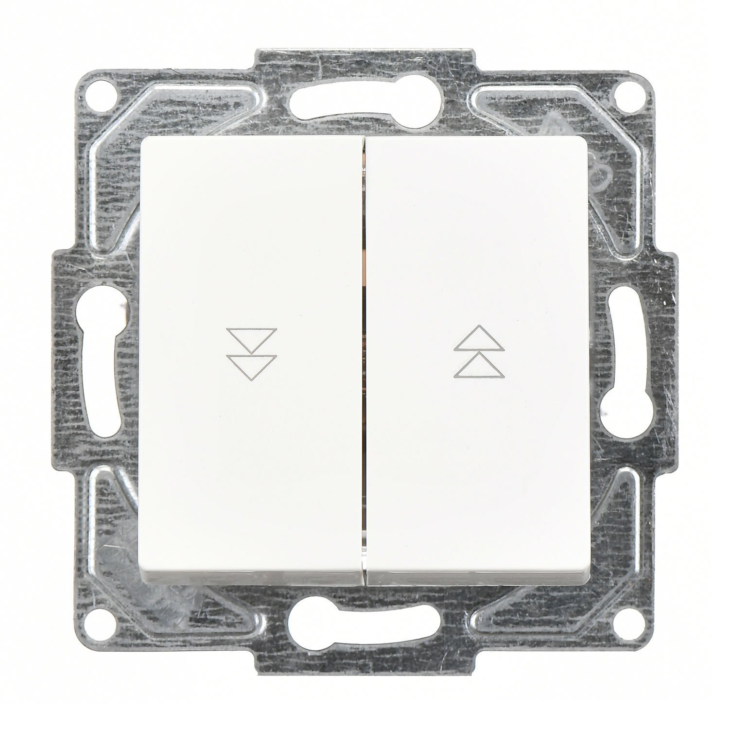 Günsan Eqona Beyaz Vidalı Jaluzi Kumanda Anahtarı - İki Düğmeli 10AX 250V