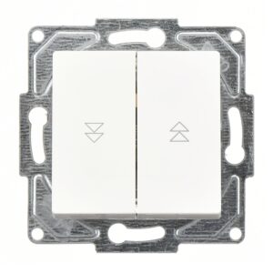 Günsan Eqona Beyaz Klipsli Jaluzi Kumanda Anahtarı - İki Düğmeli 10AX 250V (İki Düğmeli) (klipsli) Beyaz