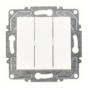 Günsan Eqona Beyaz Vidalı Üçlü Anahtar 10AX 250V