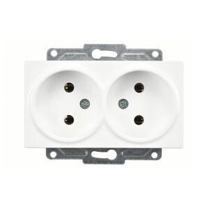 Günsan Eqona Beyaz İkili Priz- 16A 250V - Vidalı