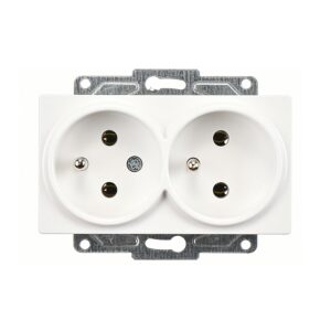 Günsan Eqona Beyaz İkili UPS Priz- 16A 250V - Vidalı