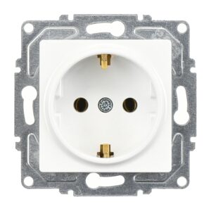 Günsan Eqona Beyaz Topraklı Priz- 16A 250V - Klipsli