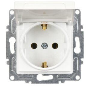 Günsan Eqona Beyaz Kapaklı Topraklı Priz- 16A 250V - Klipsli