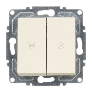 Günsan Eqona Krem Vidalı Jaluzi Kumanda Anahtarı - İki Düğmeli 10AX 250V