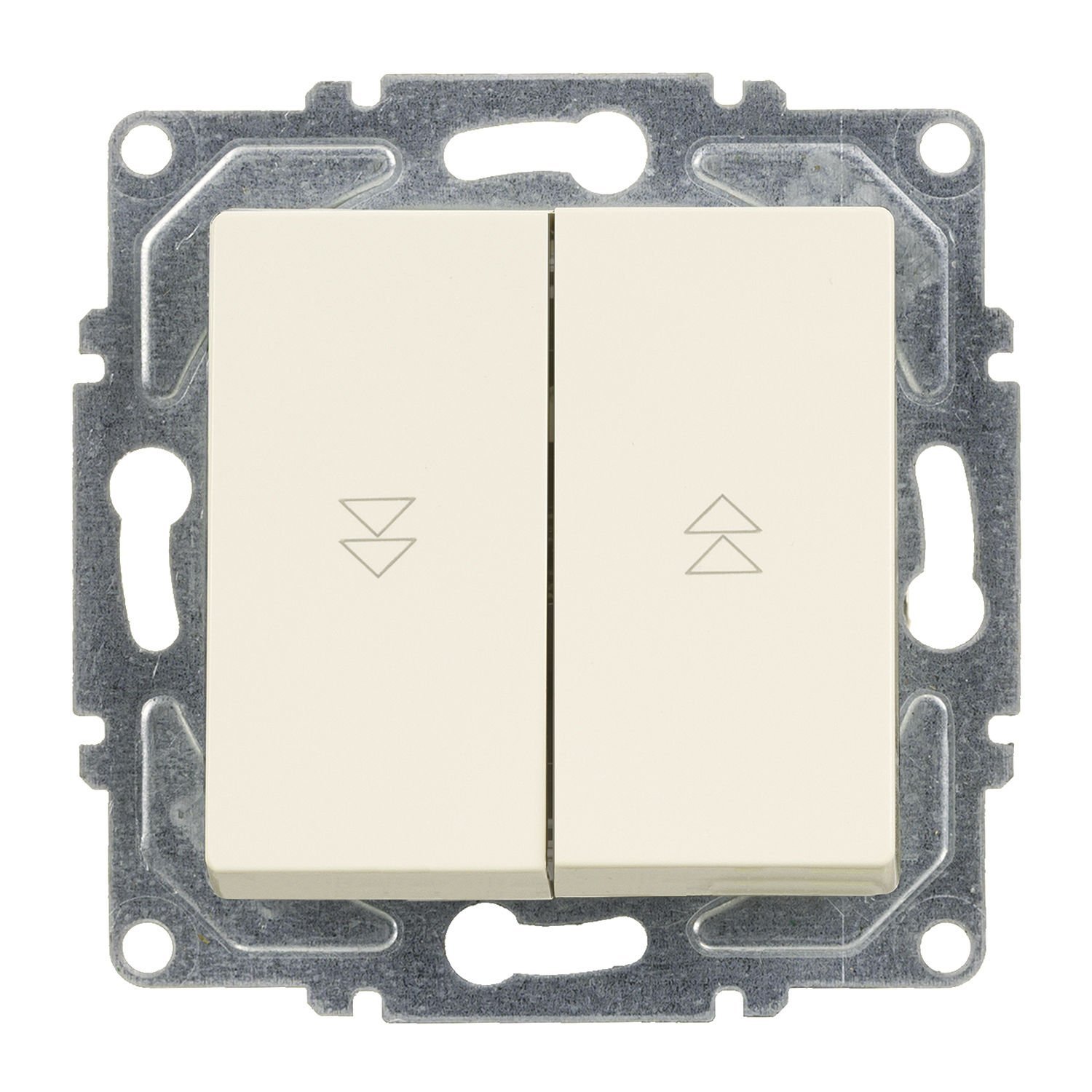 Günsan Eqona Krem Vidalı Jaluzi Kumanda Anahtarı - İki Düğmeli 10AX 250V