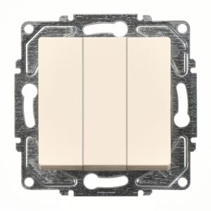 Günsan Eqona Krem Vidalı Üçlü Anahtar 10AX 250V