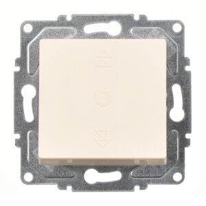 Günsan Eqona Krem Vidalı Jaluzi Kumanda Anahtarı - Tek Düğmeli 10AX 250V