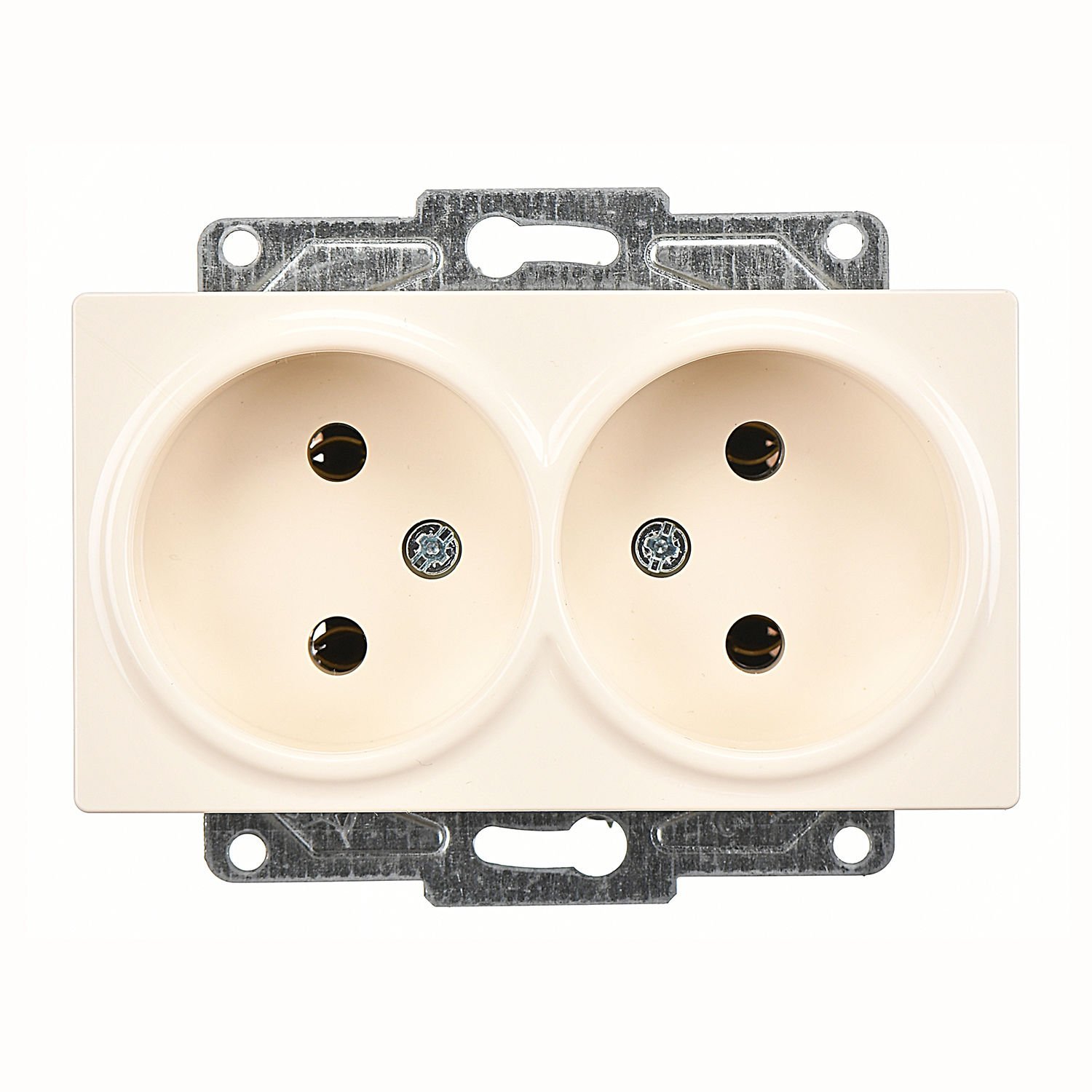 Günsan Eqona Krem İkili Priz- 16A 250V - Vidalı