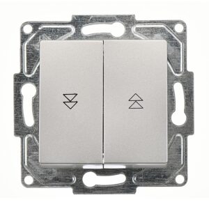 Günsan Eqona Gümüş Vidalı Jaluzi Kumanda Anahtarı - İki Düğmeli 10AX 250V