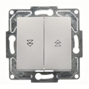 Günsan Eqona Gümüş Jaluzi Kumanda Anahtarı - İki Düğmeli ve Klipsli 10AX 250V