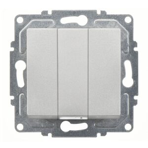 Günsan Eqona Gümüş Vidalı Üçlü Anahtar 10AX 250V