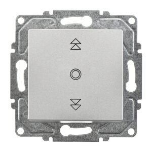 Günsan Eqona Gümüş Vidalı Jaluzi Kumanda Anahtarı - Tek Düğmeli 10AX 250V