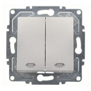 Günsan Eqona Gümüş Vidalı Komütatör Liht Anahtar 10AX 250V