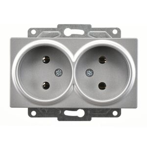 Günsan Eqona Gümüş İkili Priz- 16A 250V - Vidalı