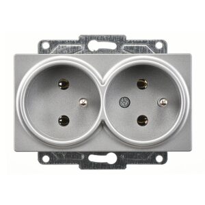 Günsan Eqona Gümüş İkili UPS Priz- 16A 250V - Vidalı