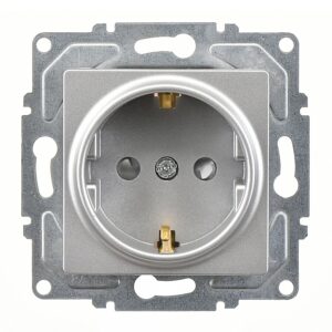 Günsan Eqona Gümüş Çocuk Korumalı Topraklı Priz- 16A 250V - Vidalı