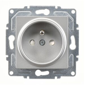 Günsan Eqona Gümüş Çocuk Korumalı UPS Priz- 16A 250V - Vidalı