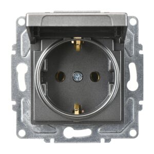 Günsan Eqona Füme Kapaklı Topraklı Priz- 16A 250V - Klipsli