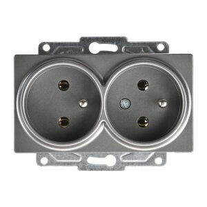 Günsan Eqona Füme İkili UPS Priz- 16A 250V - Vidalı