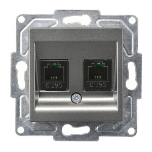 Günsan Eqona Füme Vidalı İkili Nümeris Telefon Prizi (2 x Cat3)