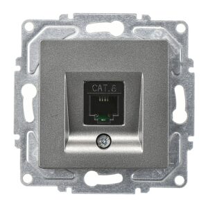 Günsan Eqona Füme Vidalı Tekli Data Prizi (RJ45 Cat6)