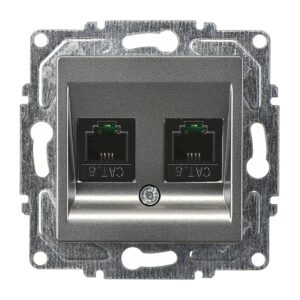 Günsan Eqona Füme Vidalı İkili Data Prizi (2 x RJ45 Cat6)