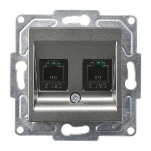 Günsan Eqona Füme Vidalı Data & Nümeris Telefon Prizi (RJ45 Cat6 + Cat3)