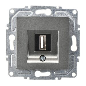 Günsan Eqona Füme Vidalı USB Data Prizi