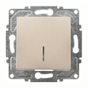 Günsan Eqona Metalik Bej Vidalı Eqona Işıklı Anahtar