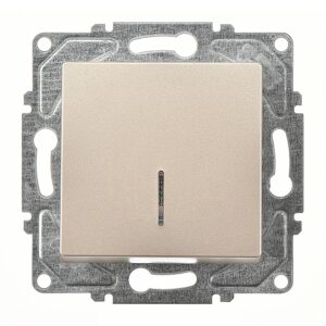 Günsan Eqona Metalik Bej Klipsli Eqona Işıklı Anahtar