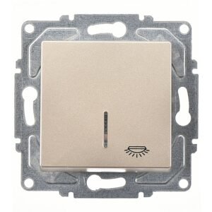 Günsan Eqona Metalik Bej Vidalı Eqona Işıklı Liht Anahtar