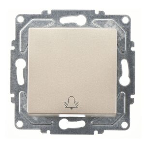 Günsan Eqona Metalik Bej Klipsli Zil Butonu - 10AX 250V