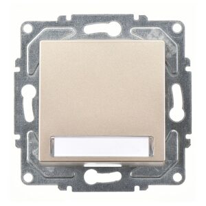 Günsan Eqona Metalik Bej Vidalı Eqona Işıklı Etiketli Zil Butonu 12V