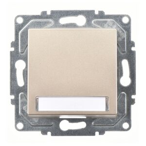 Günsan Eqona Metalik Bej Klipsli Eqona Işıklı Etiketli Zil Butonu 12V + Tuş/Kapak)