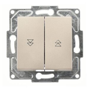 Günsan Eqona Metalik Bej Vidalı Jaluzi Kumanda Anahtarı - İki Düğmeli 10AX 250V