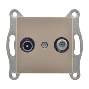 Günsan Eqona Metalik Bej Vidalı Uydu Prizi Sonlu (TV-Sat)