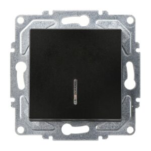 Günsan Eqona Metalik Siyah Vidalı Eqona Işıklı Anahtar