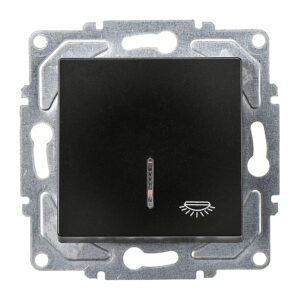 Günsan Eqona Metalik Siyah Klipsli Eqona Işıklı Liht Anahtar