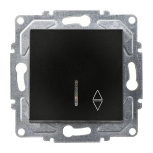 Günsan Eqona Metalik Siyah Vidalı Eqona Işıklı Vavien Anahtar