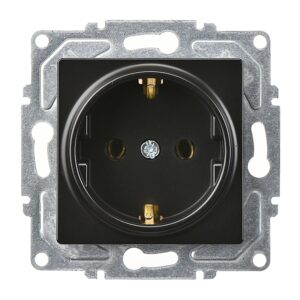 Günsan Eqona Metalik Siyah Topraklı Priz- 16A 250V - Vidalı