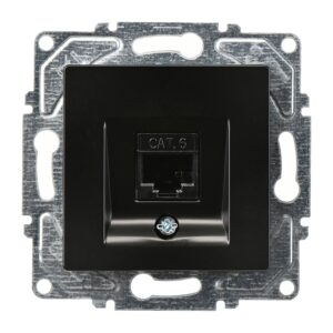 Günsan Eqona Metalik Siyah  Nümeris Telefon Prizi (Cat3)