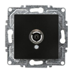 Günsan Eqona Metalik Siyah Geçişli-Sonlu TV Prizi (Geçişli-Sonlu)