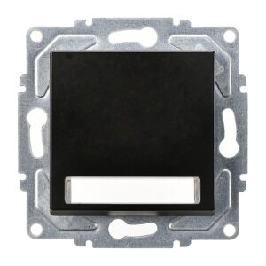 Günsan Eqona Metalik Siyah Klipsli Eqona Işıklı Etiketli Zil Butonu 12V