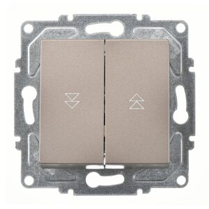 Günsan Eqona Mocha Jaluzi Kumanda Anahtarı - İki Düğmeli ve Klipsli 10AX 250V