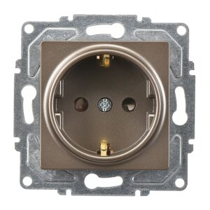 Günsan Eqona Mocha Çocuk Korumalı Topraklı Priz- 16A 250V - Vidalı