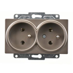 Günsan Eqona Mocha İkili UPS Priz- 16A 250V - Vidalı