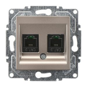 Günsan Eqona Mocha Vidalı İkili Nümeris Telefon Prizi (2 x Cat3)