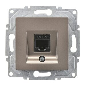 Günsan Eqona Mocha Vidalı Tekli Data Prizi (RJ45 Cat6)